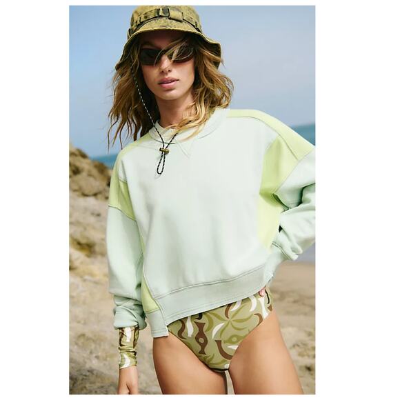 Free People Intercept Colorblock Sweatshirt Size Small - Picture 4 of 14